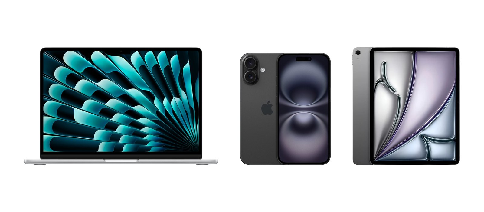 MacBook Air, iPhone e iPad lado a lado